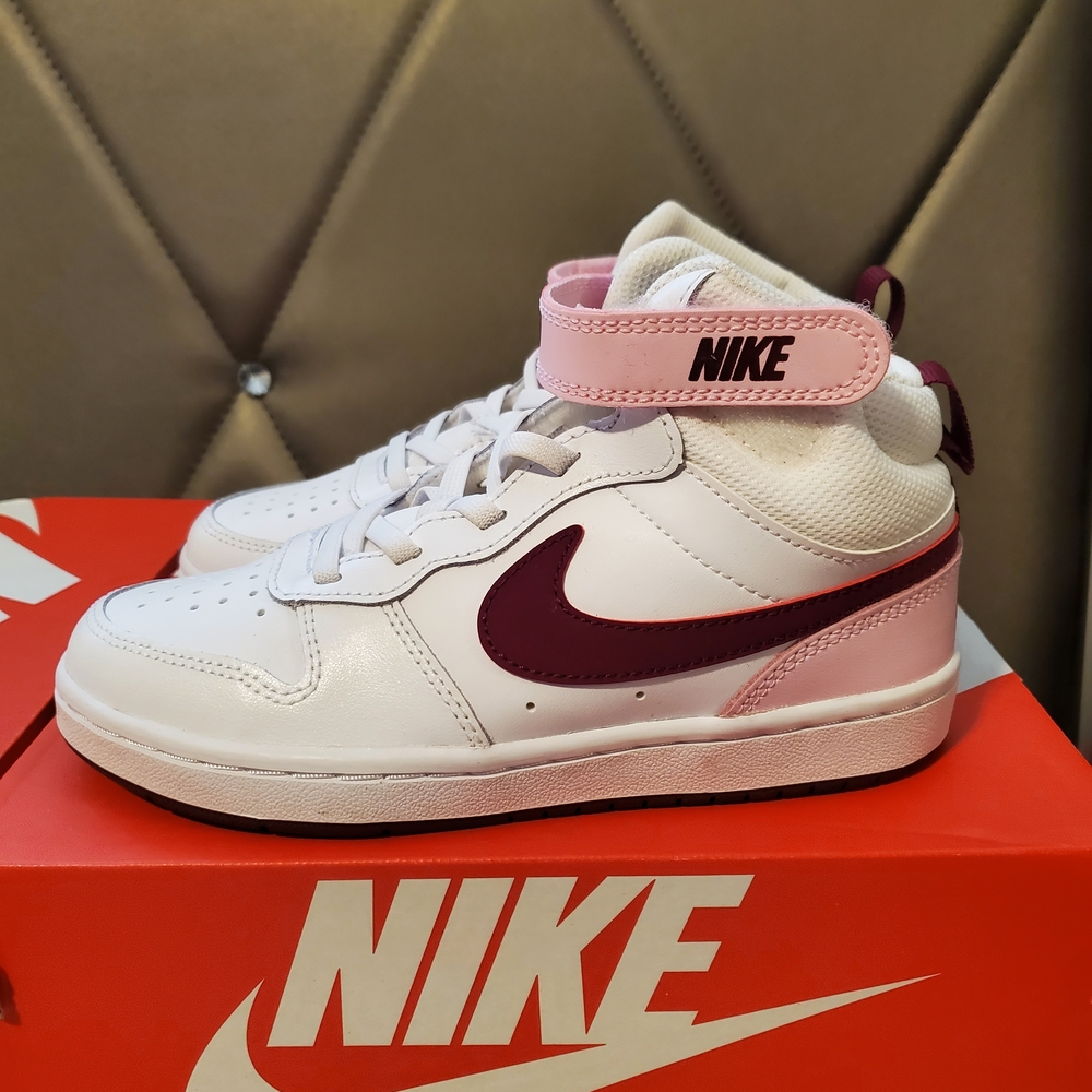 Nike White and Burgundy High-Tops